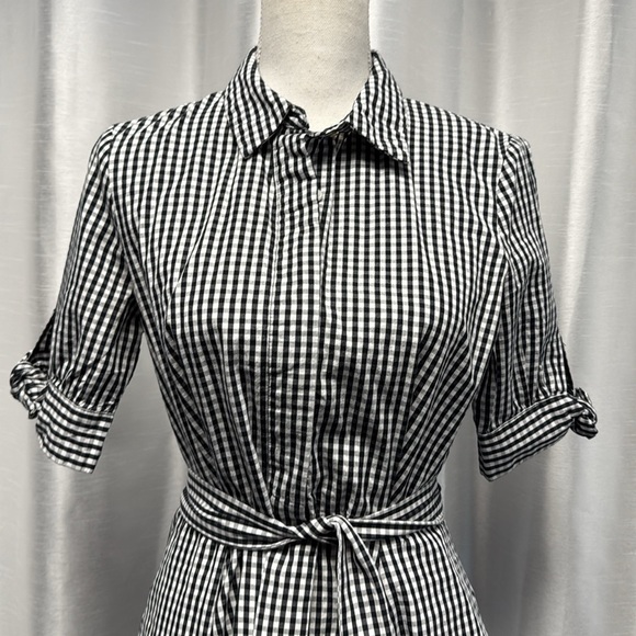 Calvin Klein Tie Waist Short Sleeved Shirt Dress Size 6 - Picture 3 of 7